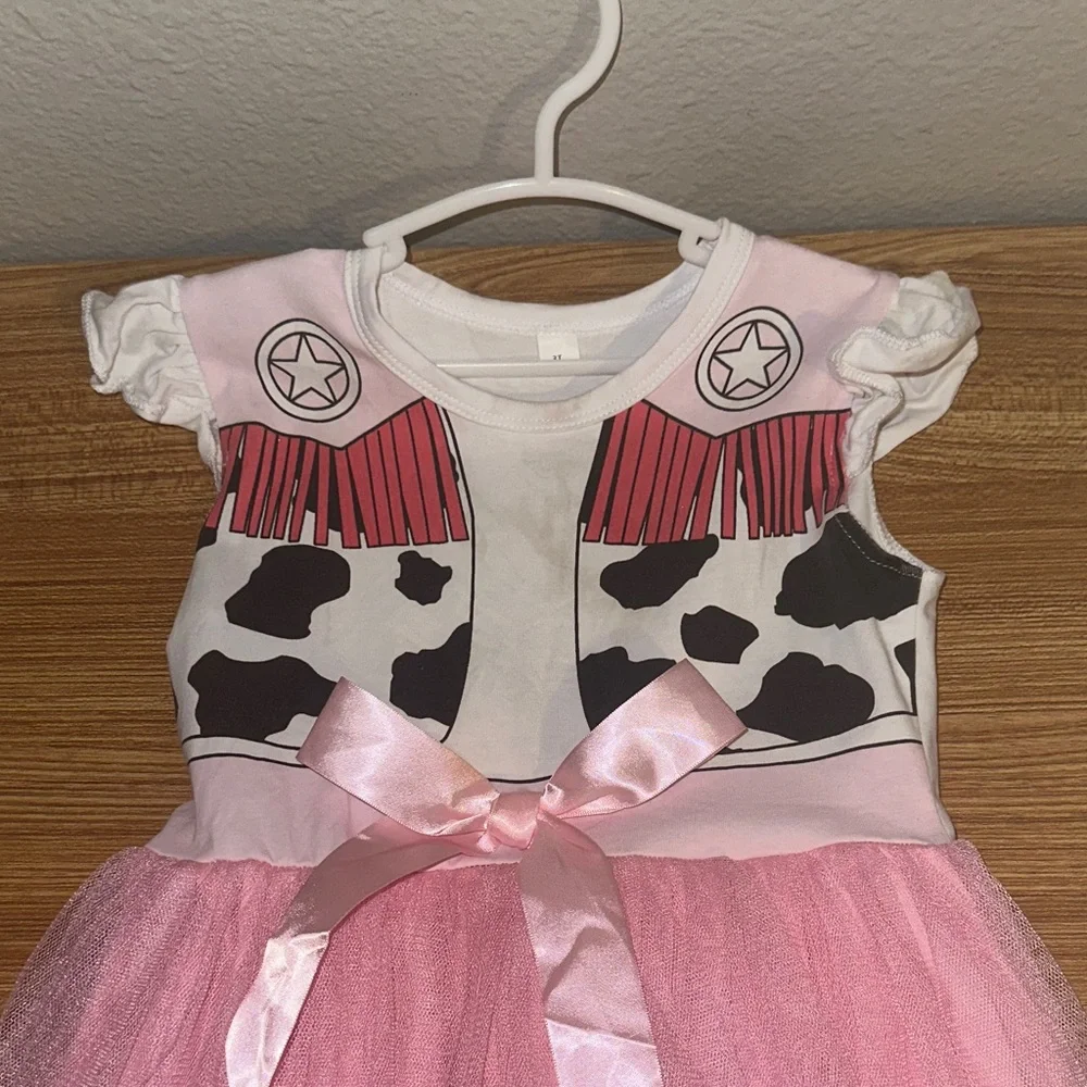 Pink Tutu Dress with Western Print